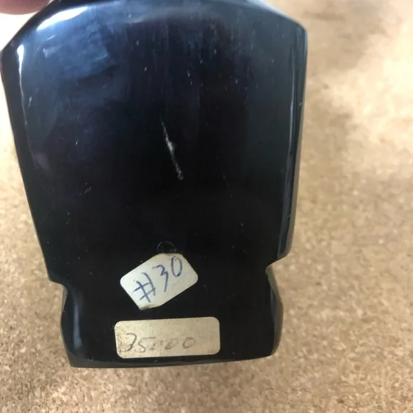 Black Tiki Vintage Numbered Handcarved Obsidian Totem Glass Cold to the Touch 7” - Picture 5 of 6